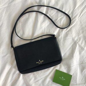 Kate Spade Black Leather Rectangular Purse